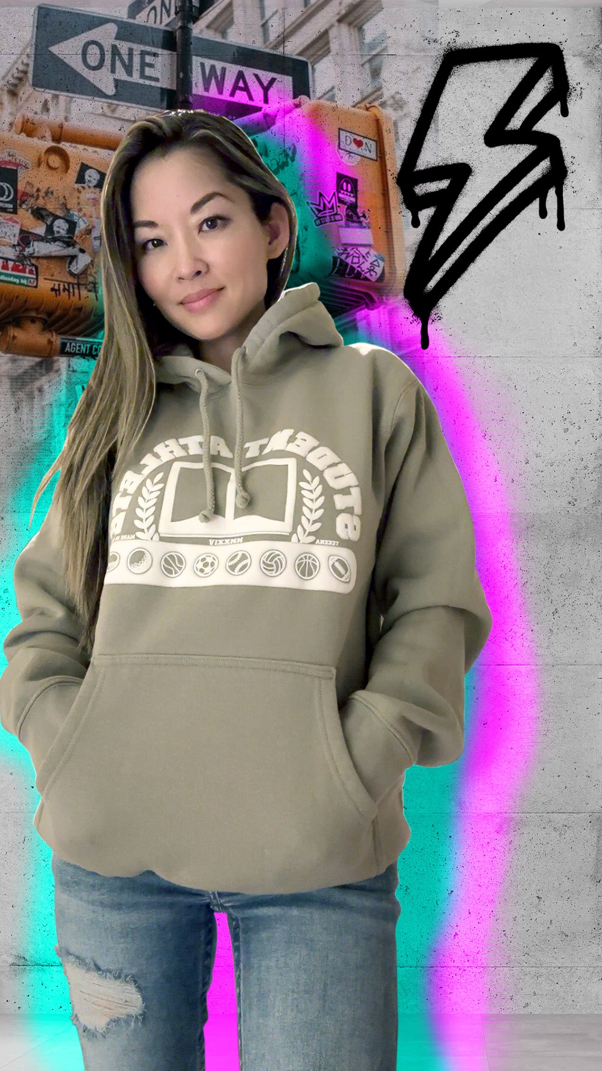 Student Athlete Hoodie | Cement